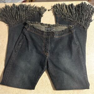 💕VINTAGE BEBE Low Rise Fringe Jeans|| Size 29